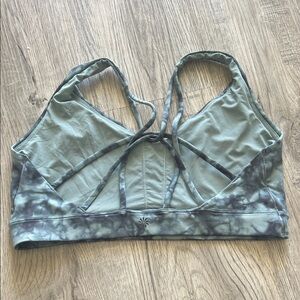 Athleta Sage Green Tie-Dye Strappy Sports Bra